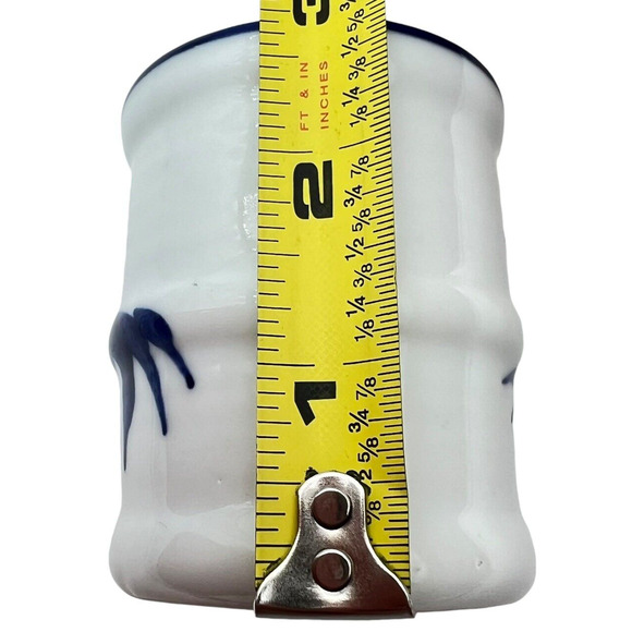 Vintage Lot 3 Japanese Tea Sake Cup Blue Tree Branches White Porcelain 2.75" - Picture 9 of 10